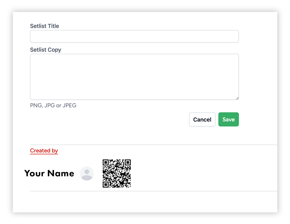 Setlist Sending Example